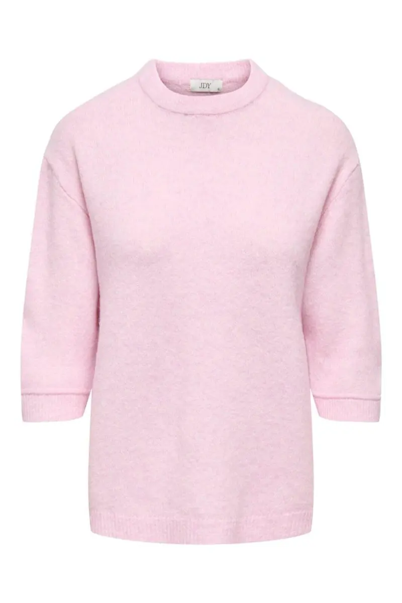 JDY - Jdysonja S/S O-Neck Pullover Knt - 4960457 Pink Lady Melange