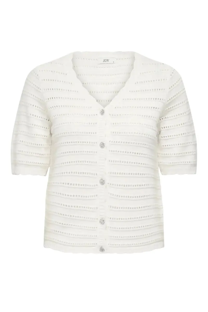 JDY - Jdytanja 2/4 V-Neck Cardigan Knt - 4926973 Cloud Dancer