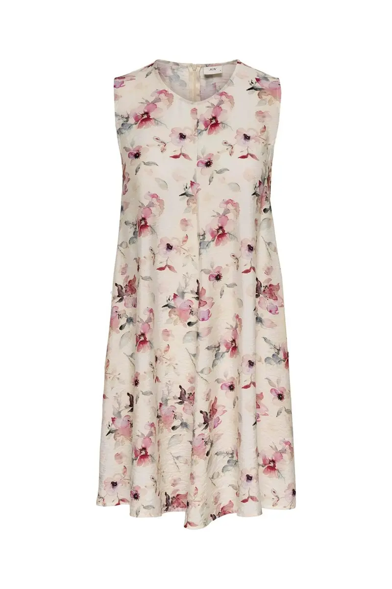 JDY - Jdytroya Barbara Life S/L Dress - 5054430 Cloud Dancer 11-03-26 Multi Flower