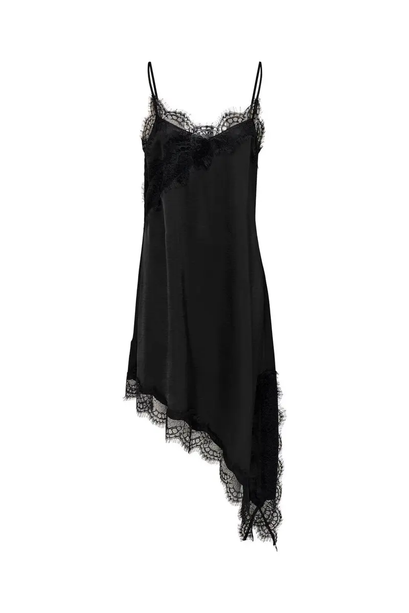 JDY - Jdyurba S/L Asym Split Dress - 5162883 Black
