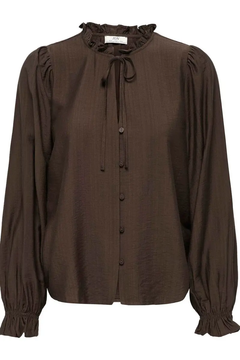 JDY - Jdyvenus L/S V-Neck String Shirt - 5097064 Coffee Bean