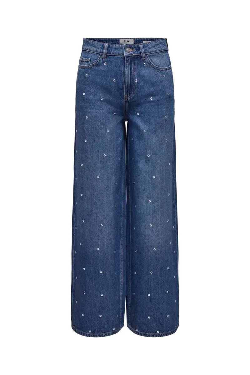 Jdy - Jdyvera X-Wide Eyelet Jeans - 5169212 Medium Blue Denim
