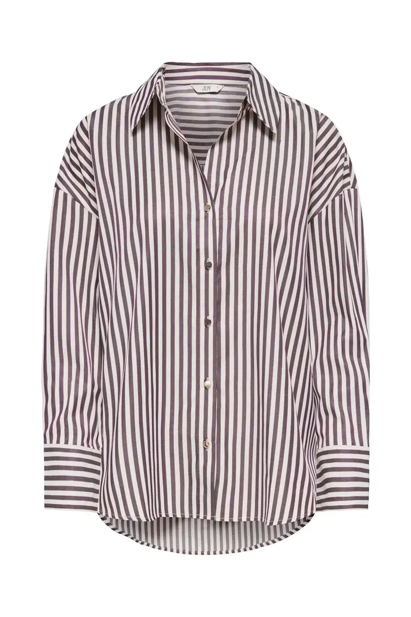 Jdy - Jdyvesper L/S Lurex Shirt - 5129896 Cloud Dancer Plum Perfect & Gold Lurex