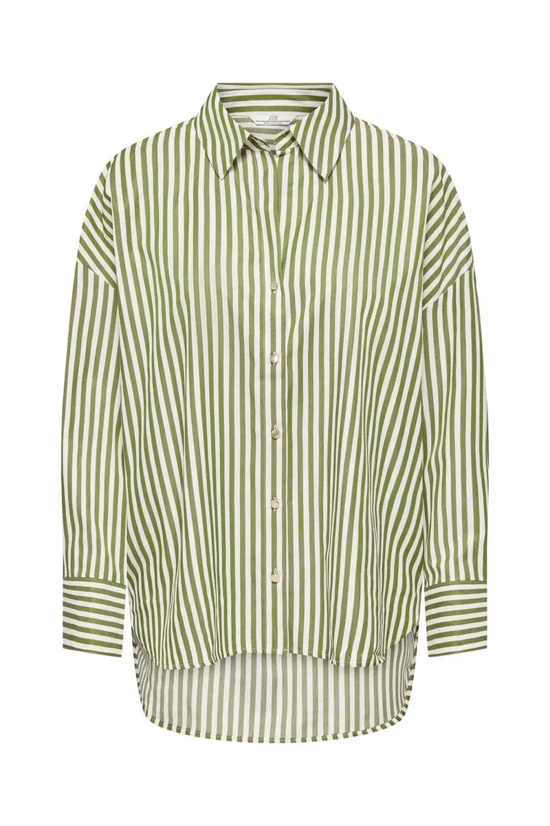 Jdy - Jdyvesper L/S Lurex Shirt - 5192385 Cloud Dancer Sphagnum & Gold Lurex