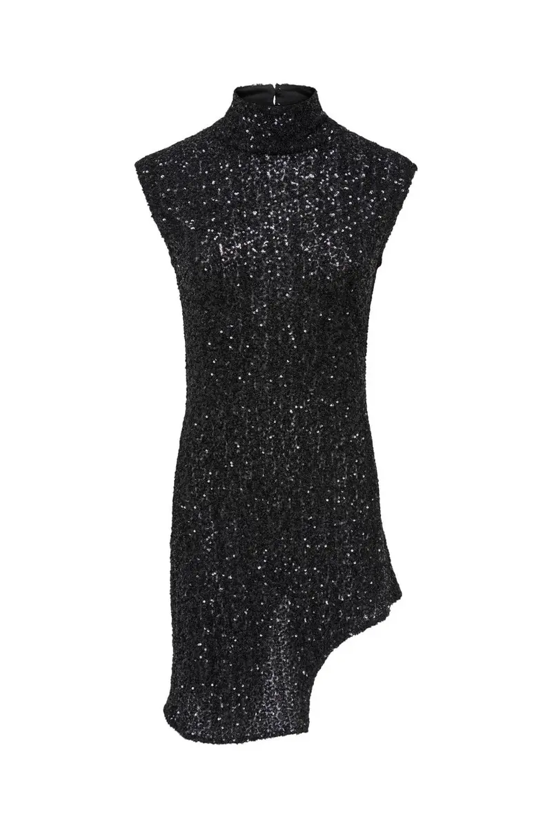 JDY - Jdyvilly S/L Sequin Assymetric Top - 5128992 Black