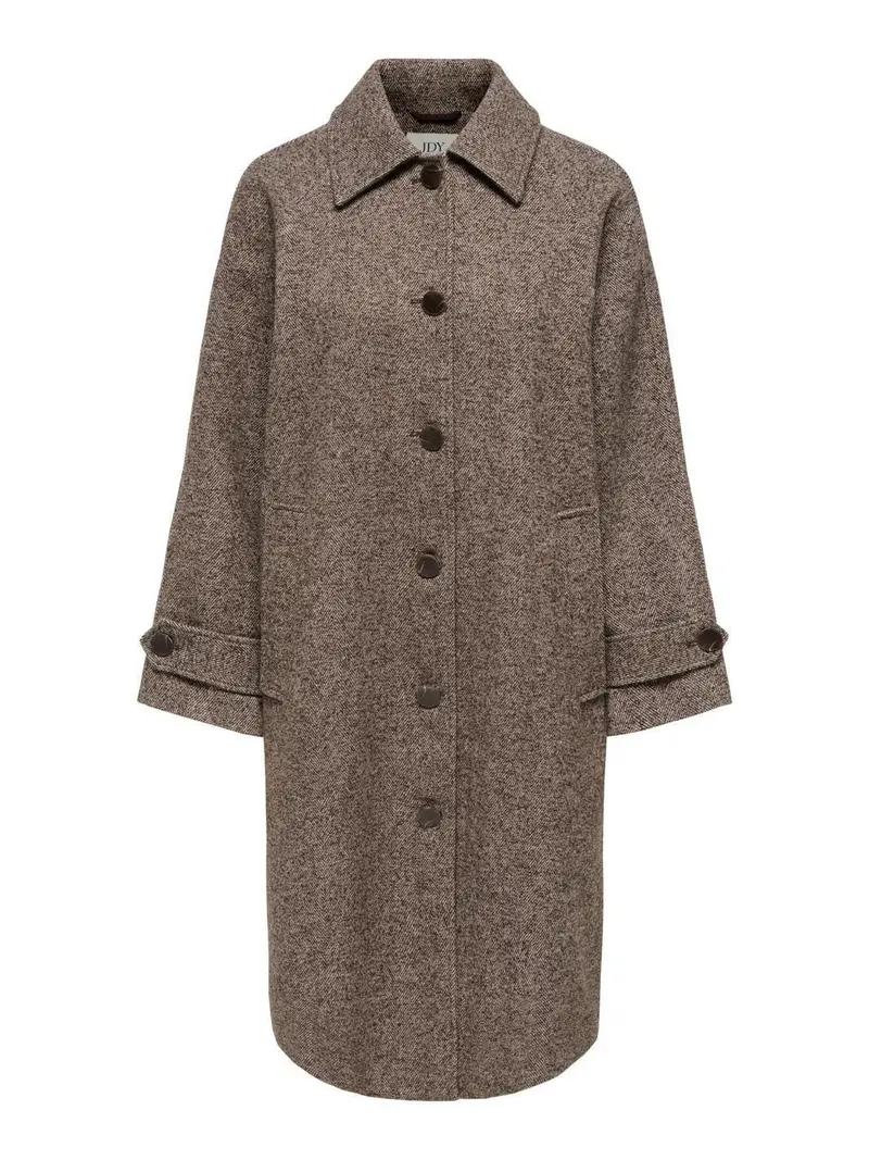 JDY - Jdyvinga Herringbone Long Coat Yfm - 5044304 Chocolate Torte Herringbone