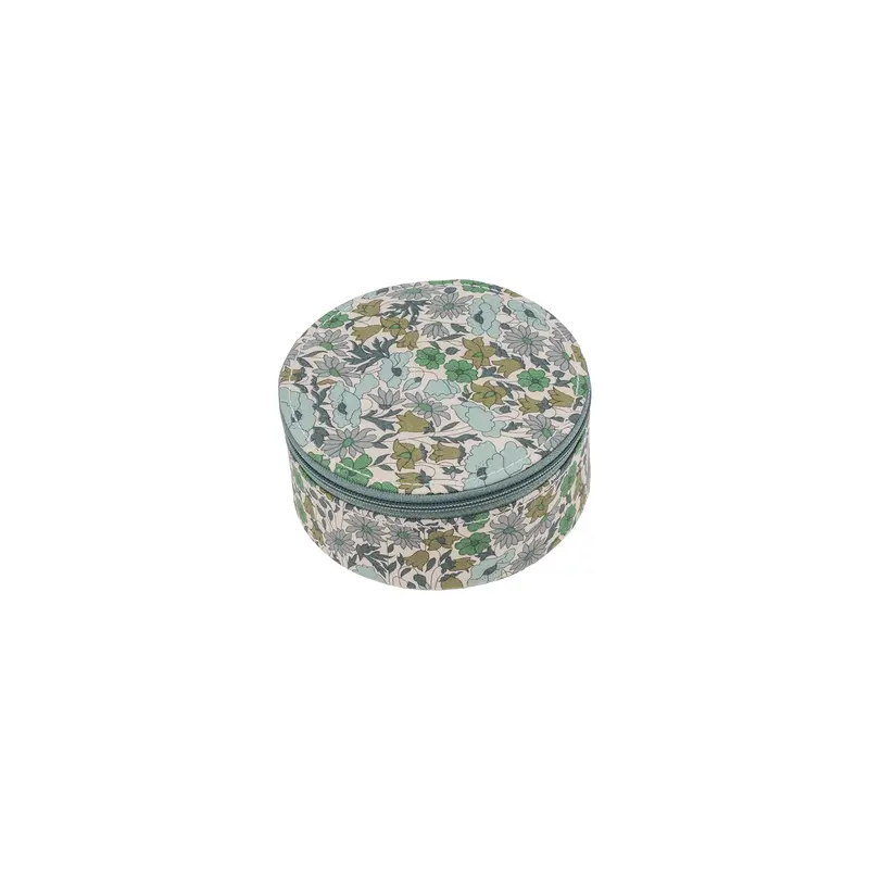JEWELRY BOX ROUND / LIBERTY POPPY AND DAISY TEAL