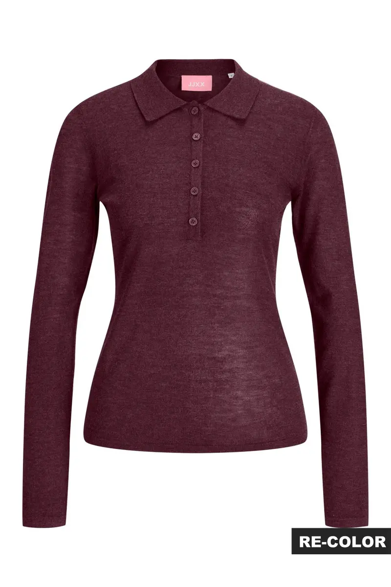 Jjxx - Jxalberte Polo Neck Knit - 5120814 Winetasting