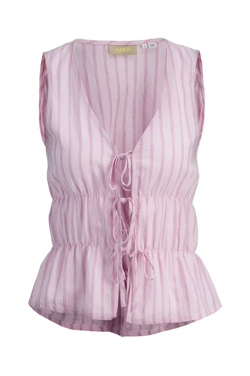 Jjxx - Jxalmira Linen Blend Tie Sl Top Ln - 4971993 Pink Lady Fiji Flower