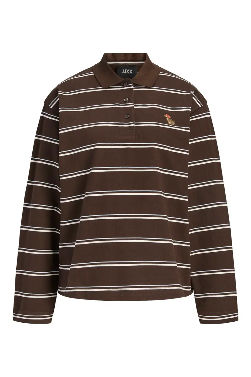 Jjxx - Jxella Ls Stripe Polo - 5136761 Demitasse Vanilla Ice