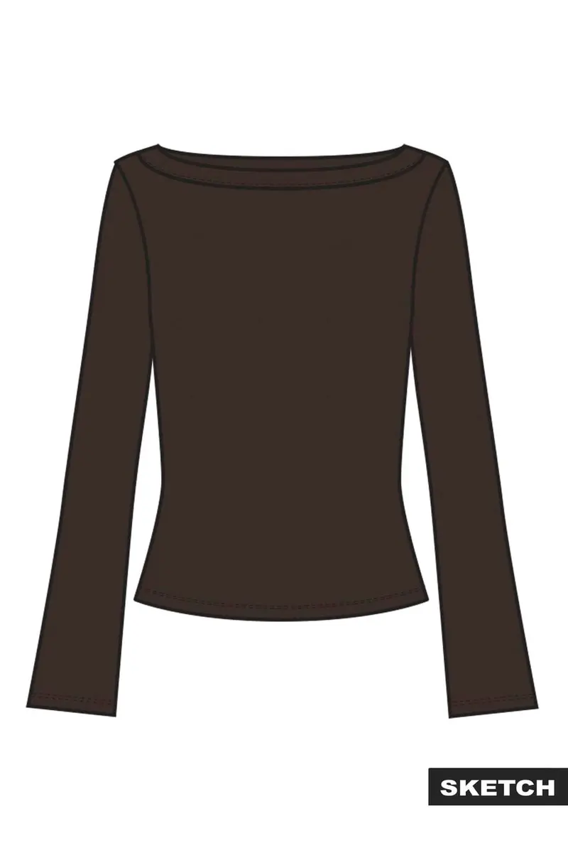 Jjxx - Jxfifi Str Boatneck Ls Wide Top - 5200765 Demitasse