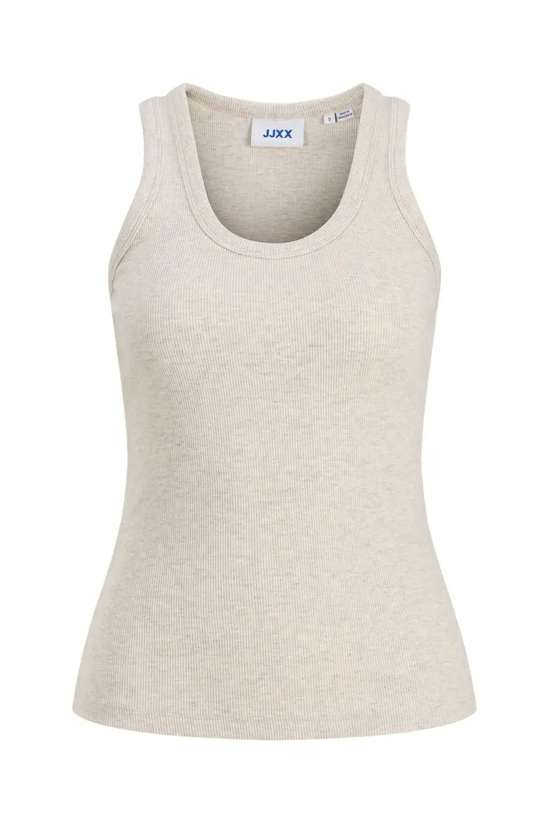 Jjxx - Jxfrida Sl U-Neck Top - 5018836 Oatmeal Melange