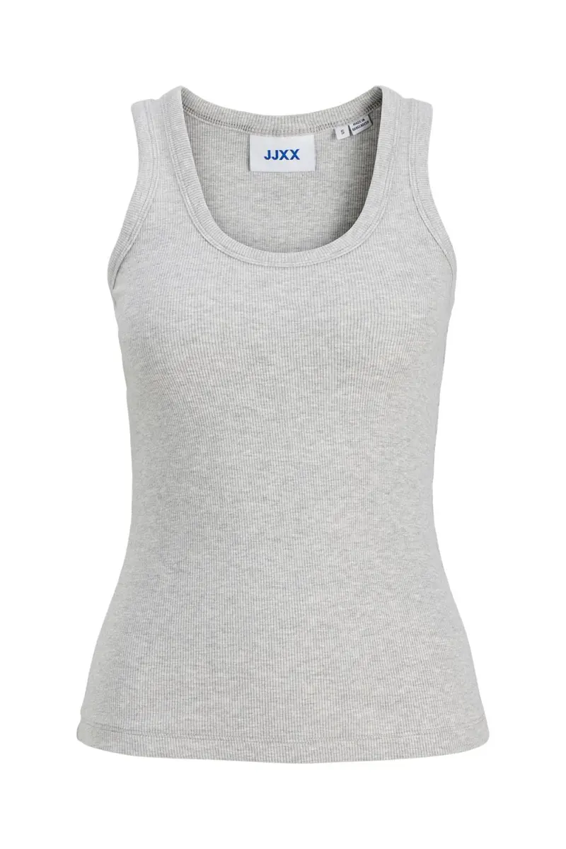Jjxx - Jxfrida Sl U-Neck Top - 5024072 Light Grey Melange