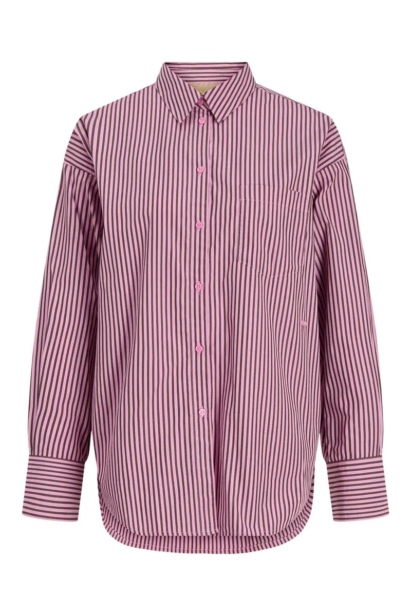 Jjxx - Jxjamie Ls Relaxed Poplin Shirt - 5040519 Orchid Smoke Demitasse