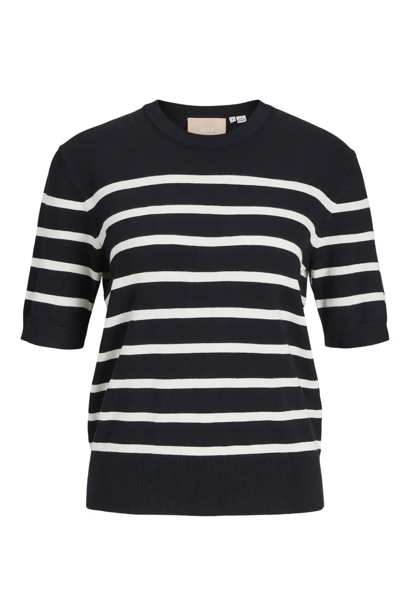 Jjxx - Jxlayla Comfy Ss Knit - 4480602 Black /Vanilla Ice