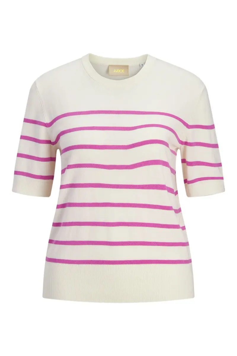 Jjxx - Jxlayla Comfy Ss Knit - 4948165 Vanilla Ice /Fiji Flower