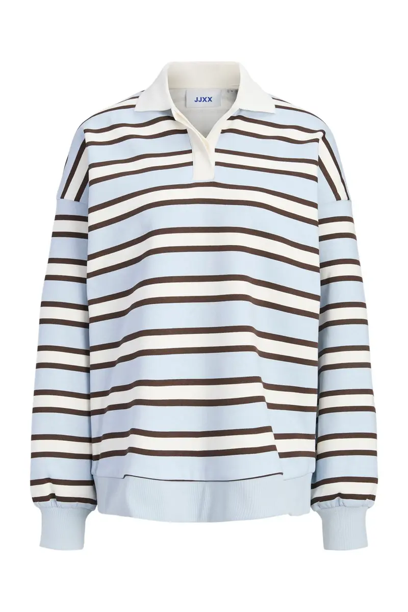 Jjxx - Jxpaloma Ls Stripe Polo Swt - 5129626 Skyway Vanilla Ice / Demitasse