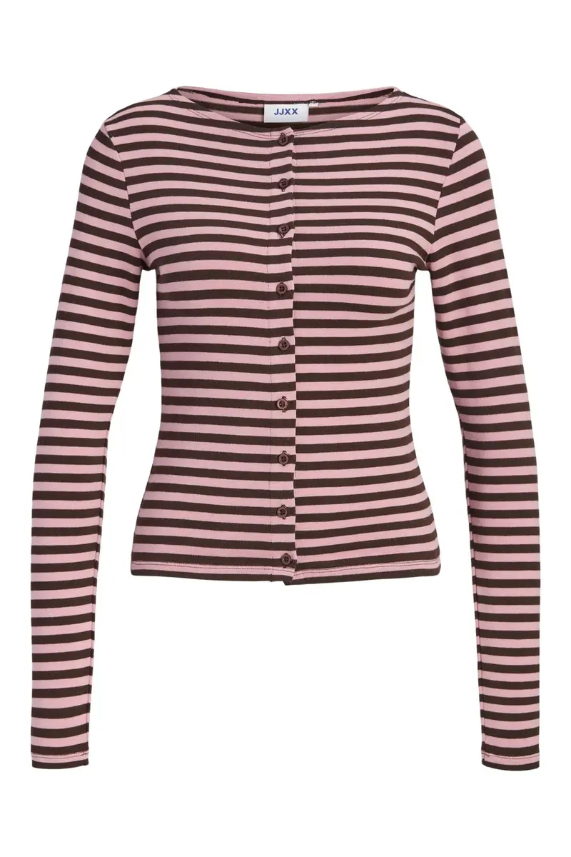 Jjxx - Jxpaula Stripe Ls Cardigan Ln - 5129741 Raindrops On Roses Demitasse