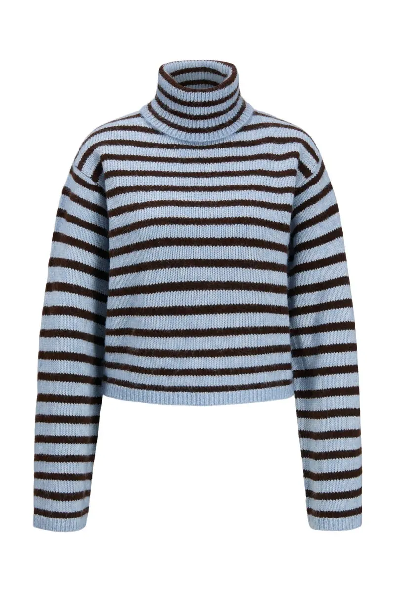 Jjxx - Jxrosanna Roll Neck Knit - 5128813 Ashley Blue / Demitasse