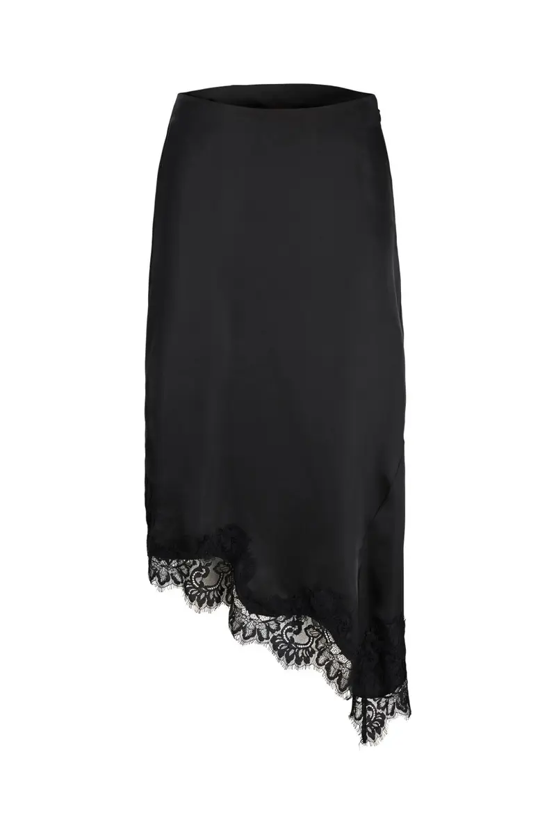 Jjxx - Jxvima Satin Asymmetric Skirt Ln - 5089448 Black
