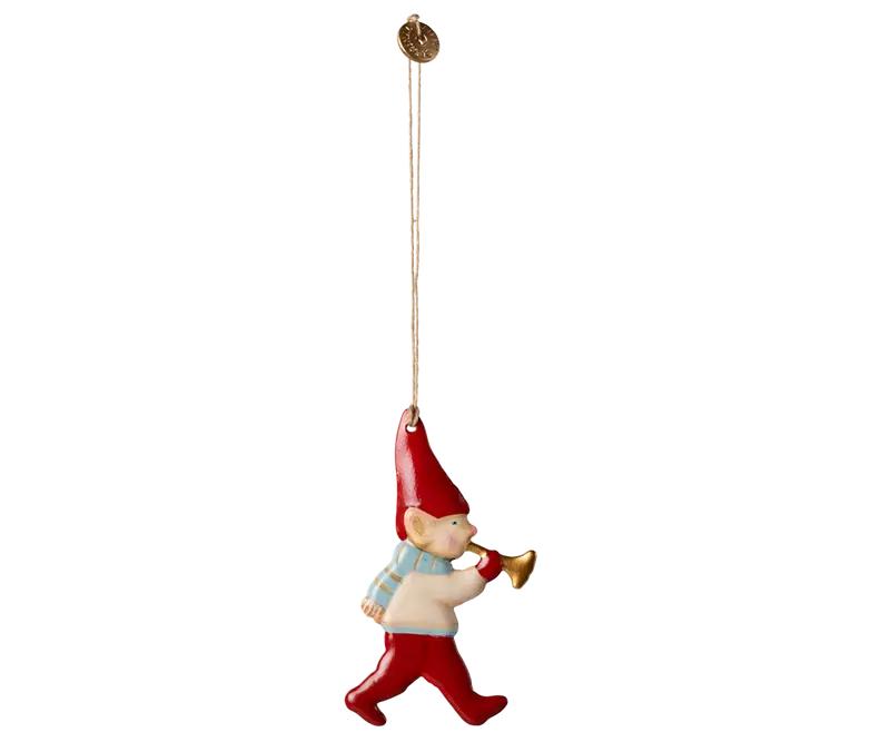 Juleophæng, nisse med trompet