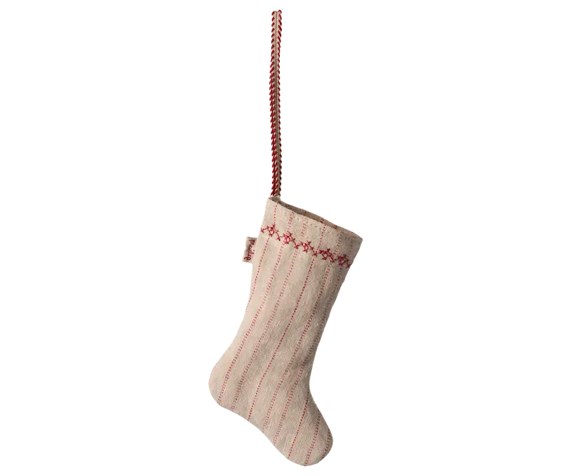 Juleophæng, strømpe, sand striber