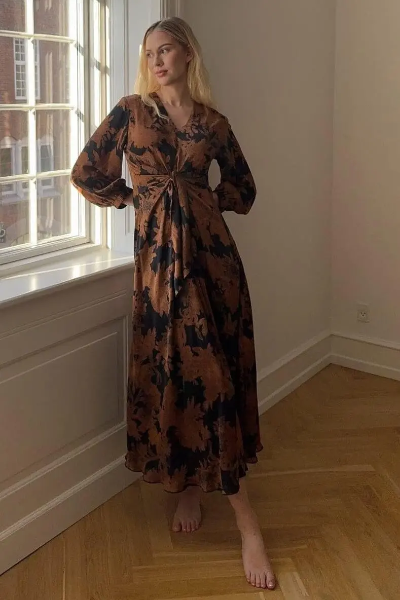 Karmamia - Faye Dress 2330 - Tawny Flower