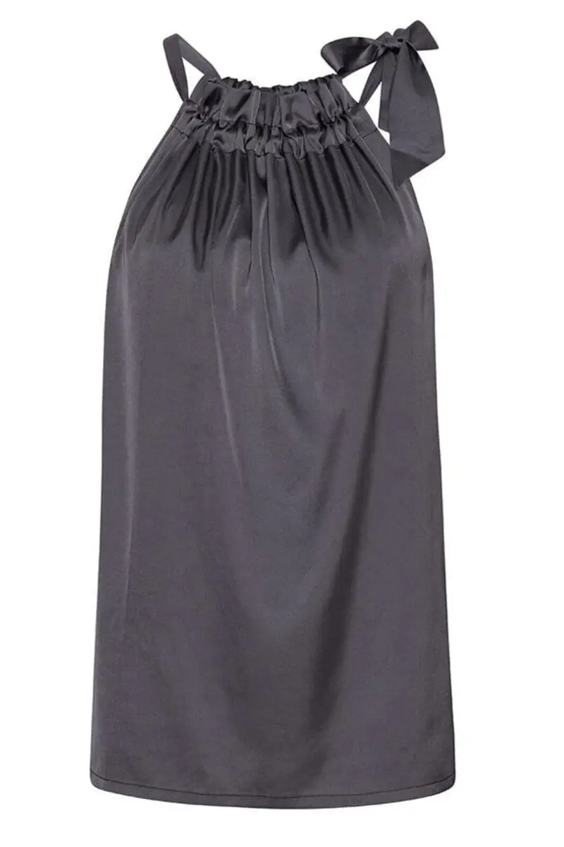 Karmamia - Ruffle Tie Top - Grey