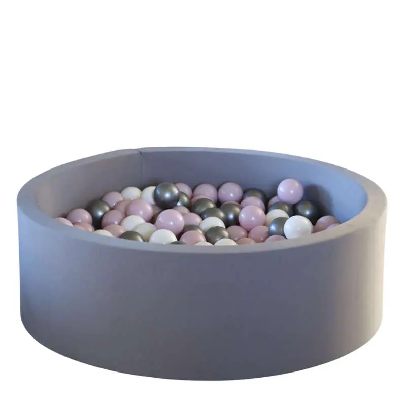 Kid'oh Boldbassin - Grå - m. 300 Bolde - White/Silver/Pink Pearl