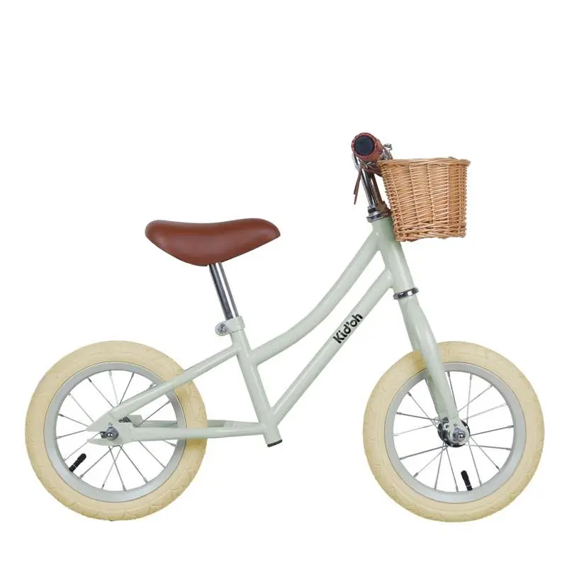 Kid'oh Løbecykel m. Cykelkurv - Pale Sage