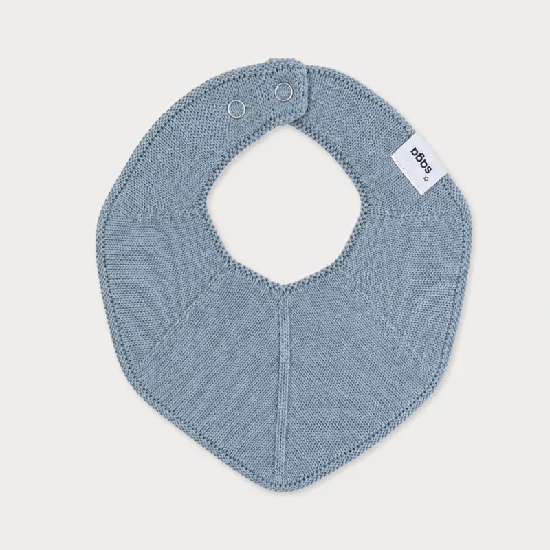 Knitted Baby Bib - Blue Cloud