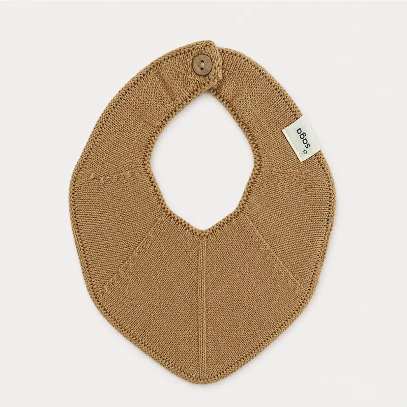 Knitted Baby Bib - Honey