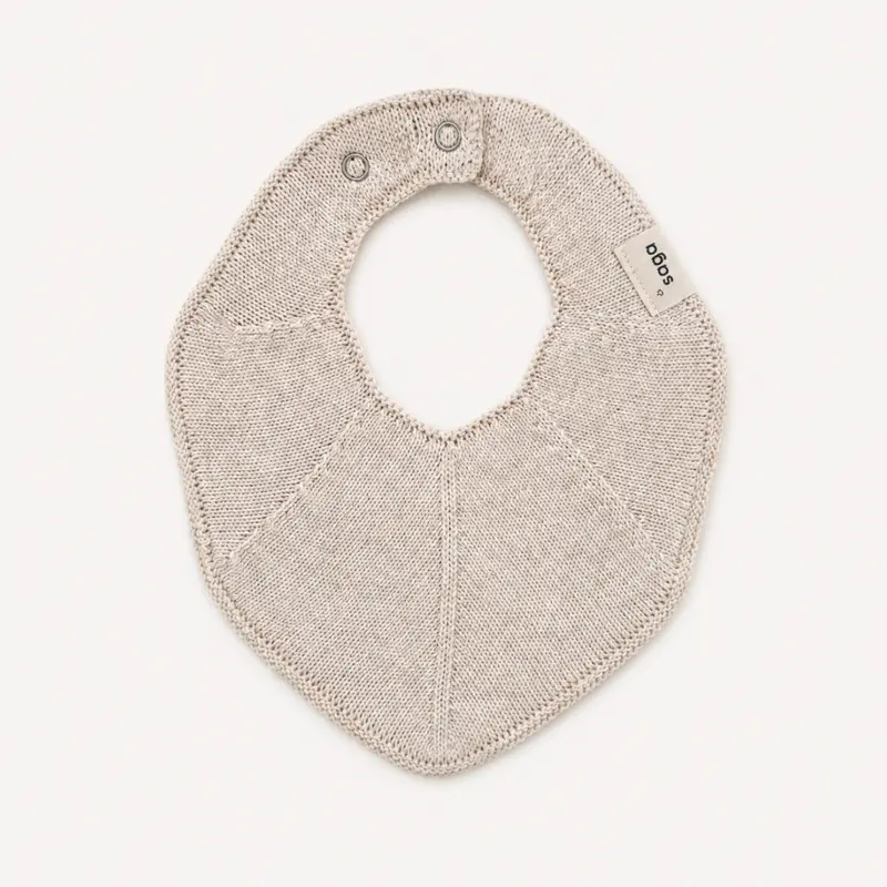 Knitted Baby Bib - Moon Milk
