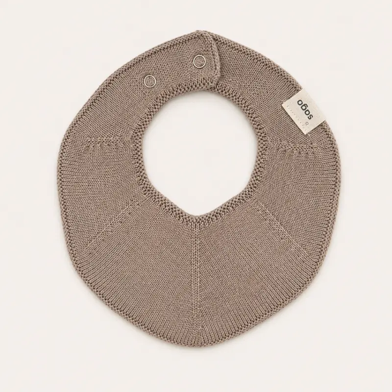 Knitted Baby Bib - Tiny Pebble
