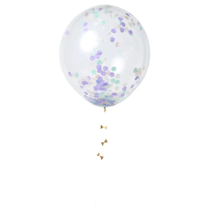 Konfetti ballon sæt, pastel lilla