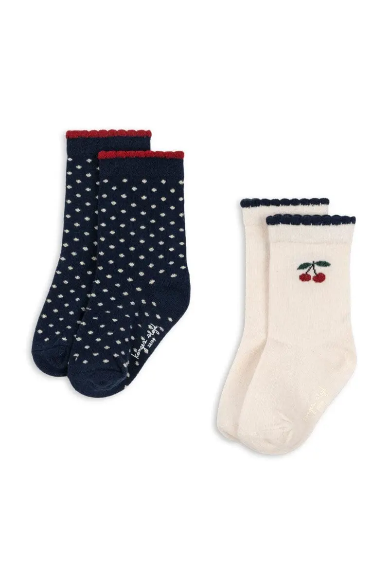 Konges Sløjd - 2 Pack Cherry Dot Socks Ks105830 - Cherry Mix