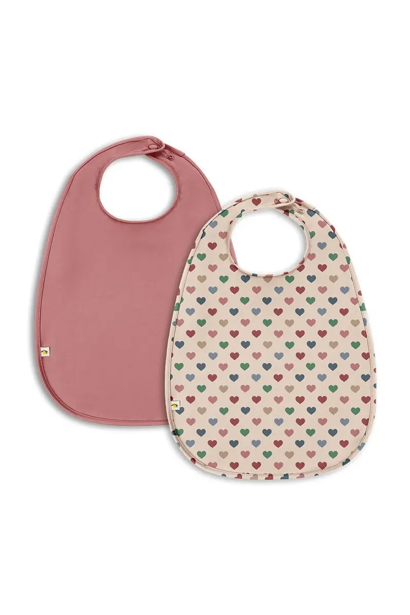 Konges Sløjd - 2 Pack Dinner Bib Ks105653 - Coeur Colore/faded Rose