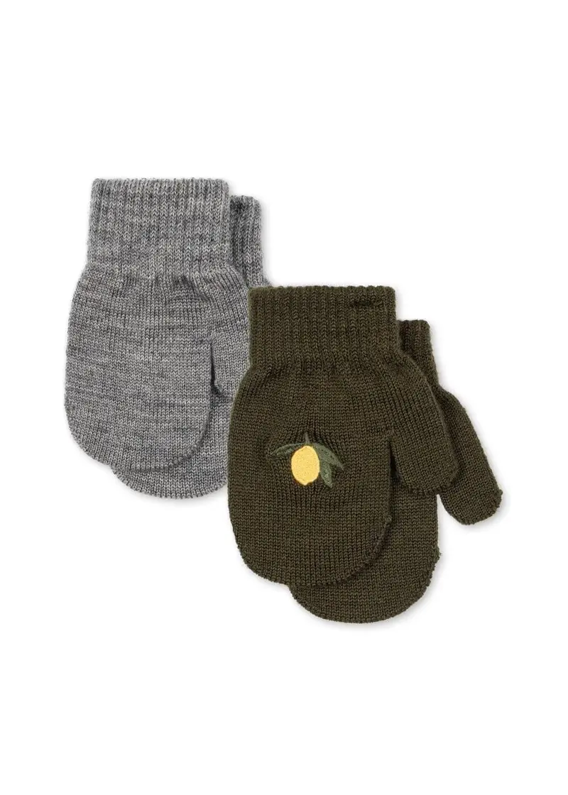 Konges Sløjd - 2 Pack Filla Mittens Ks105673 - Kombu Green
