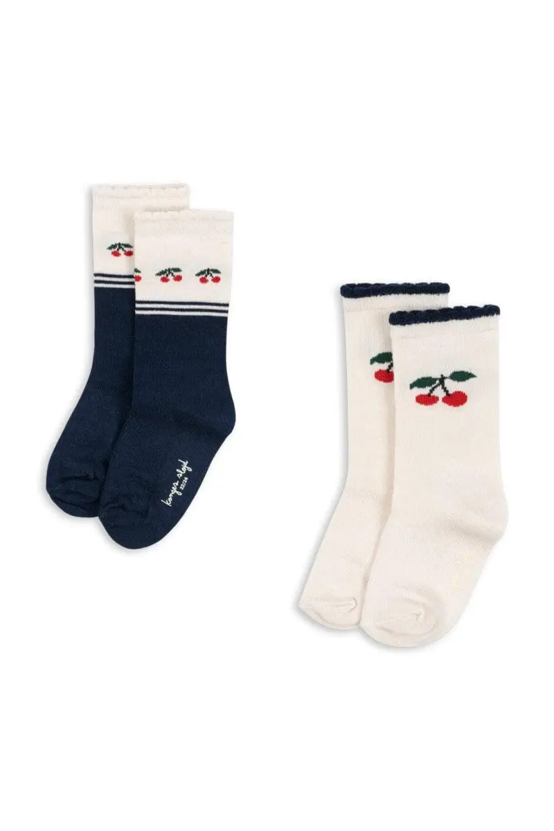 Konges Sløjd - 2 Pack Jacquard Socks Ks103642 - Cherry