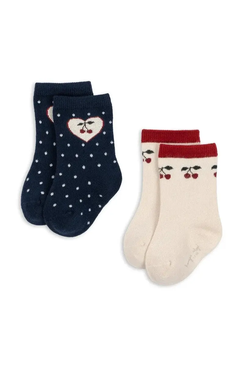 Konges Sløjd - 2 Pack Jaquard Socks Ks106344 - Cherry Mix