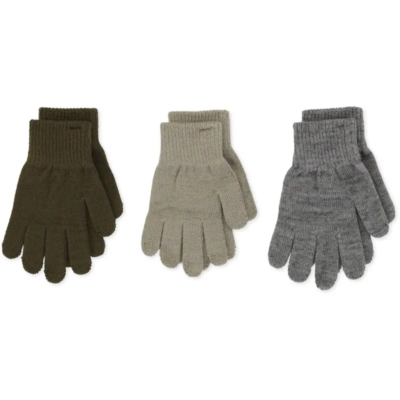 Konges Sløjd 3-pack filla handsker, dried sage