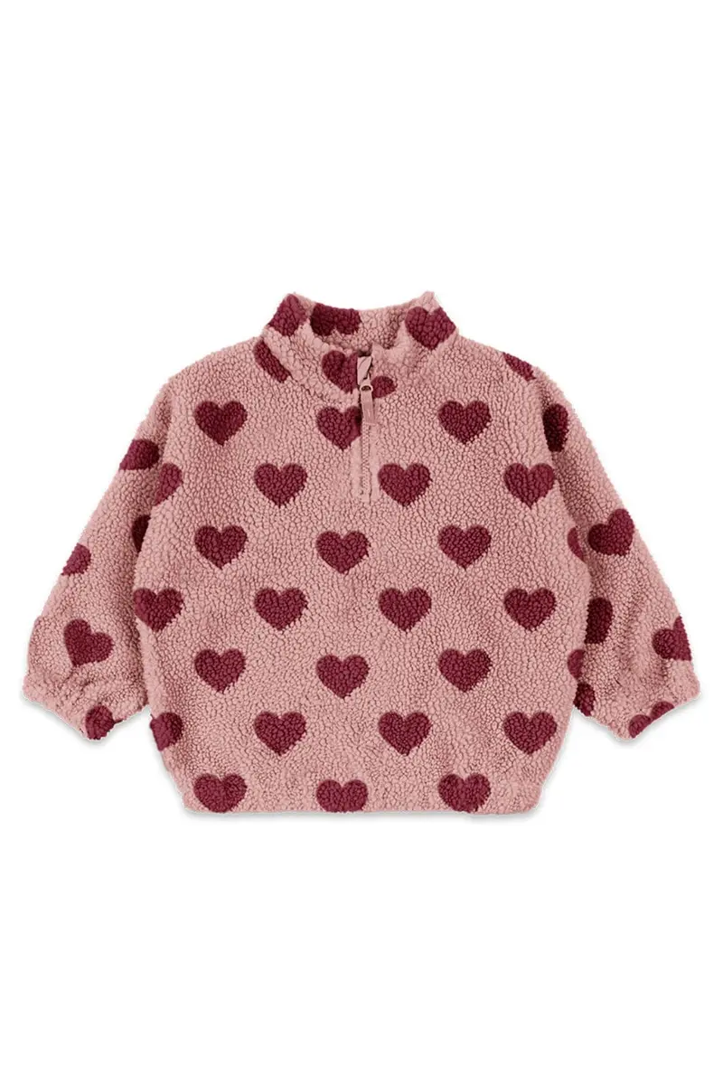 Konges Sløjd - Jody Teddy Half Zip Grs Ks104067 - Coeur Mellow