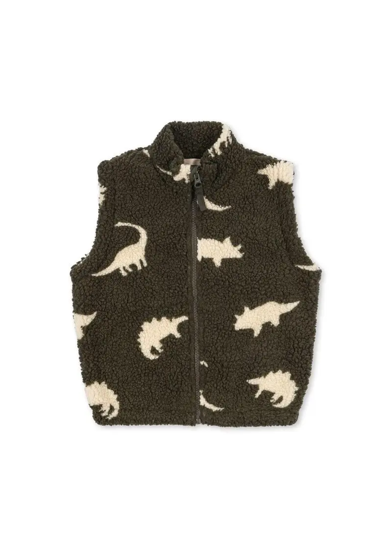 Konges Sløjd - Jody Teddy Vest Grs Ks105722 - Dino Silhouette