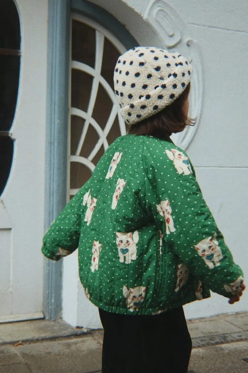 Konges Sløjd - Juno Printed Bomber Jacket Ks105731 - Dot Miao Verde