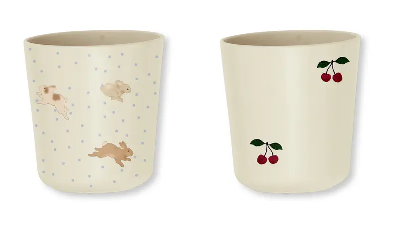 Konges Sløjd kopper, 2-pak cherry/petit lapin
