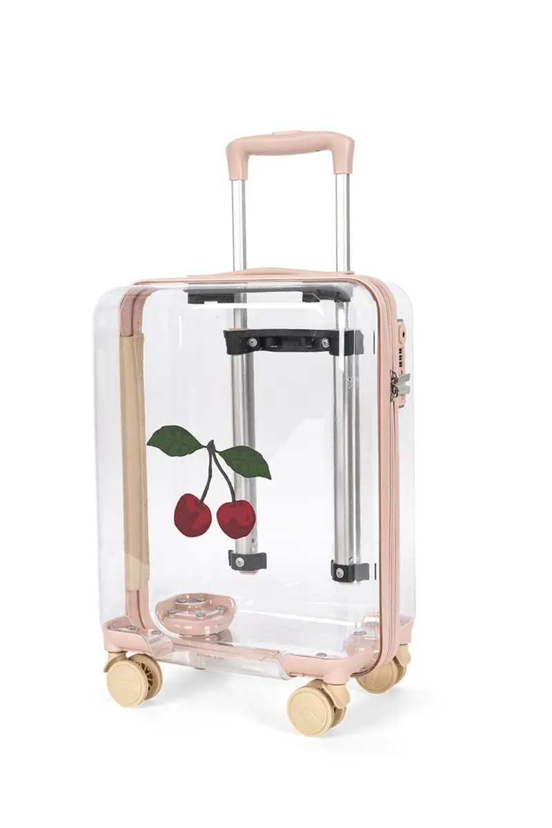 Konges Sløjd - Transparent Travel Suitcase Ks105556 - Cherry Transparent