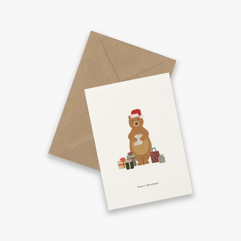 KORT CHRISTMAS BEAR BEARY CHRISTMAS