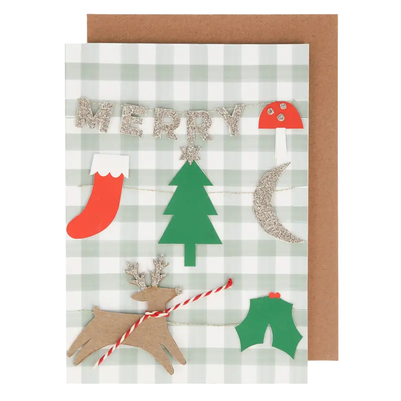 Kort, Merry Christmas guirlande