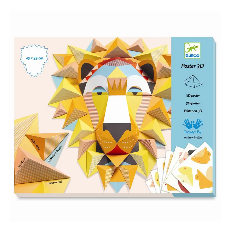 Kreativ pakke, 3D plakat løve