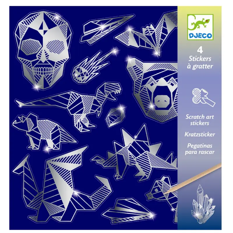 Kreativ pakke, scratchkort-stickers blå diamant